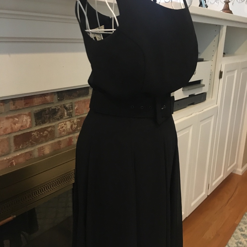 1980s black midi dress